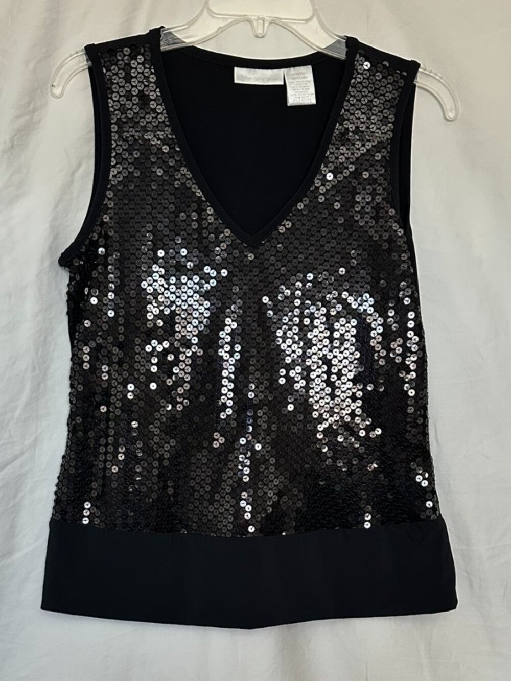 Sequined V-neck Top, size: M